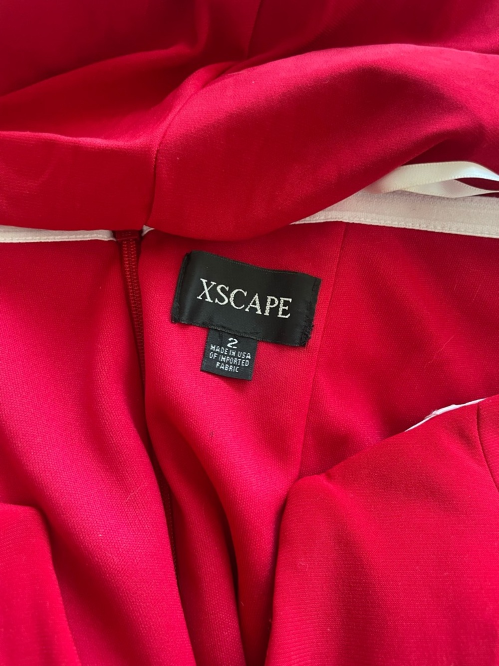 NWOT Xscape Red V-Neck Maxi Dress with Double Straps - Picture 5 of 5